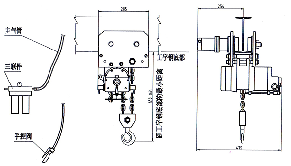 滬工氣動葫蘆結(jié)構(gòu)圖